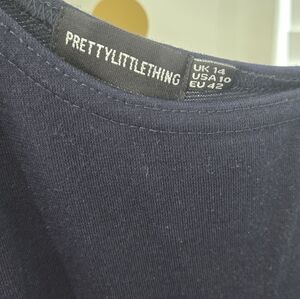 PrettyLittleThing Dark Blue One Shoulder Jumpsuit